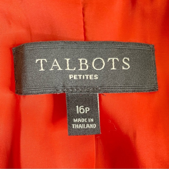 Talbots Velvet Three Button Peplum Blazer Jacket Burnt Orange (Size 16P) NWOT - Picture 10 of 12